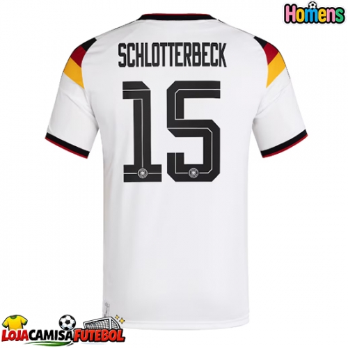 Camisa de Futebol Alemanha Nico Schlotterbeck #15 Equipamento Principal Mundo 2026 Manga Curta